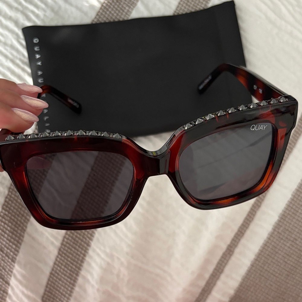 Quay Australia tortoise ICY Studded Sunglasses